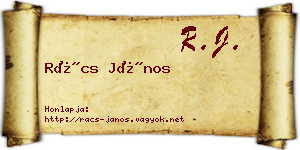 Rács János névjegykártya